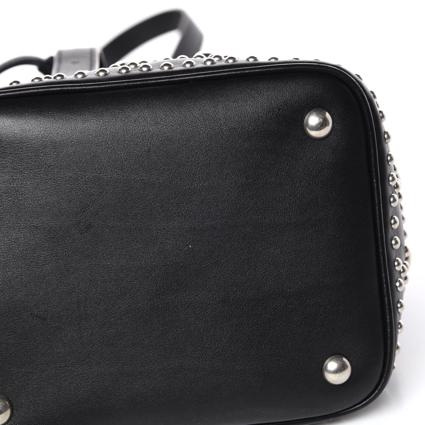 Calfskin Small Y Studs Bucket Bag Black
