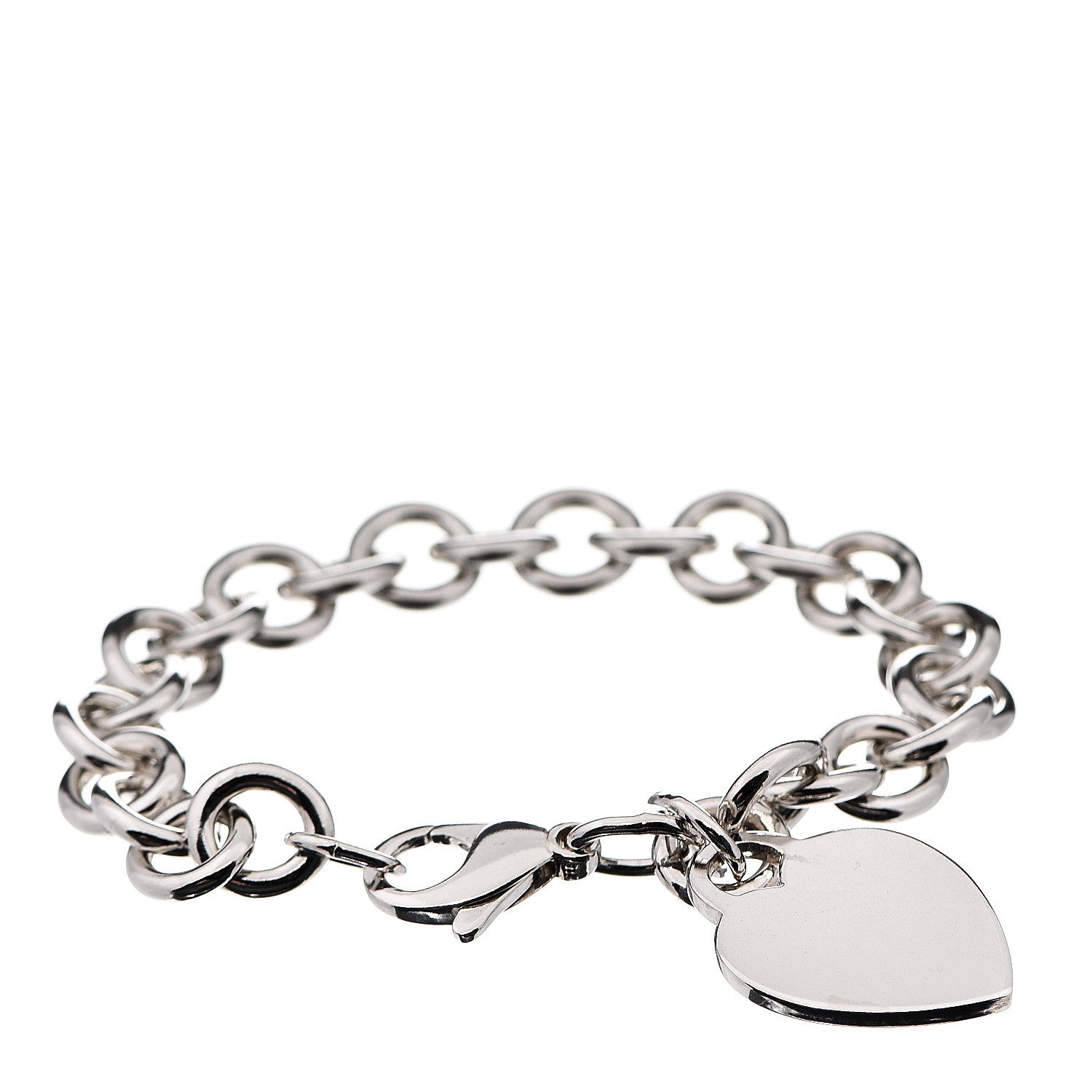 Tiffany Sterling Silver Heart Tag Charm Bracelet 1 of 3