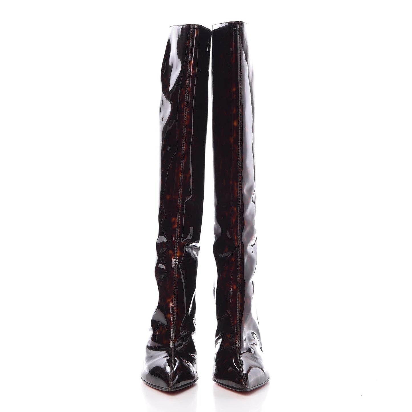 Patent Tortoiseshell 100 Tall Boots 37 Tartaruga