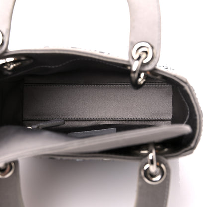 Christian Dior Satin Crystal Cannage Mini Lady Dior Gray 5 of 13