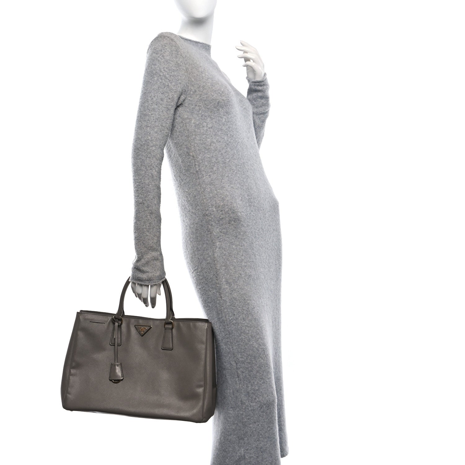 Prada Saffiano Lux Large Tote Argilla 2 of 12