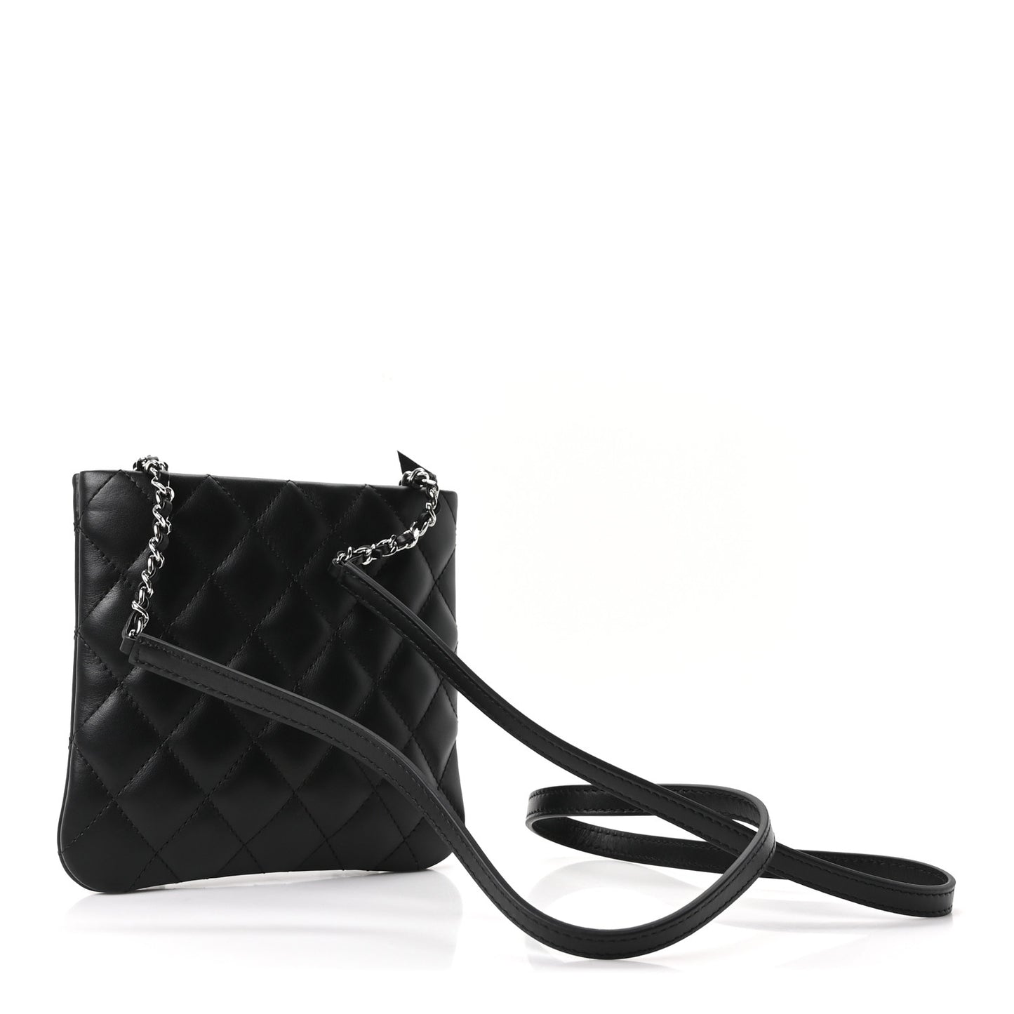Lambskin Quilted Uniform Crossbody Bag  Black