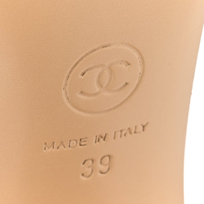 Chanel Lambskin Pearl CC Sandals 39 Beige 7 of 9