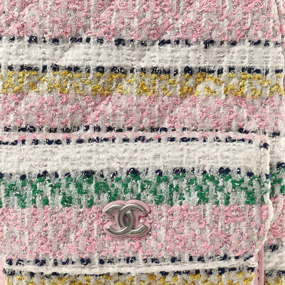 Chanel Metallic Tweed Quilted CC Mini Classic Backpack White Multicolor 8 of 10