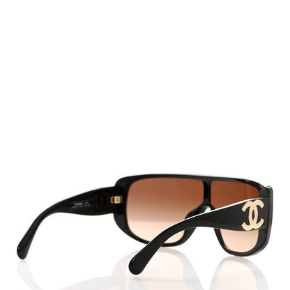 Chanel Acetate Shield Sunglasses 5495 Black 4 of 8