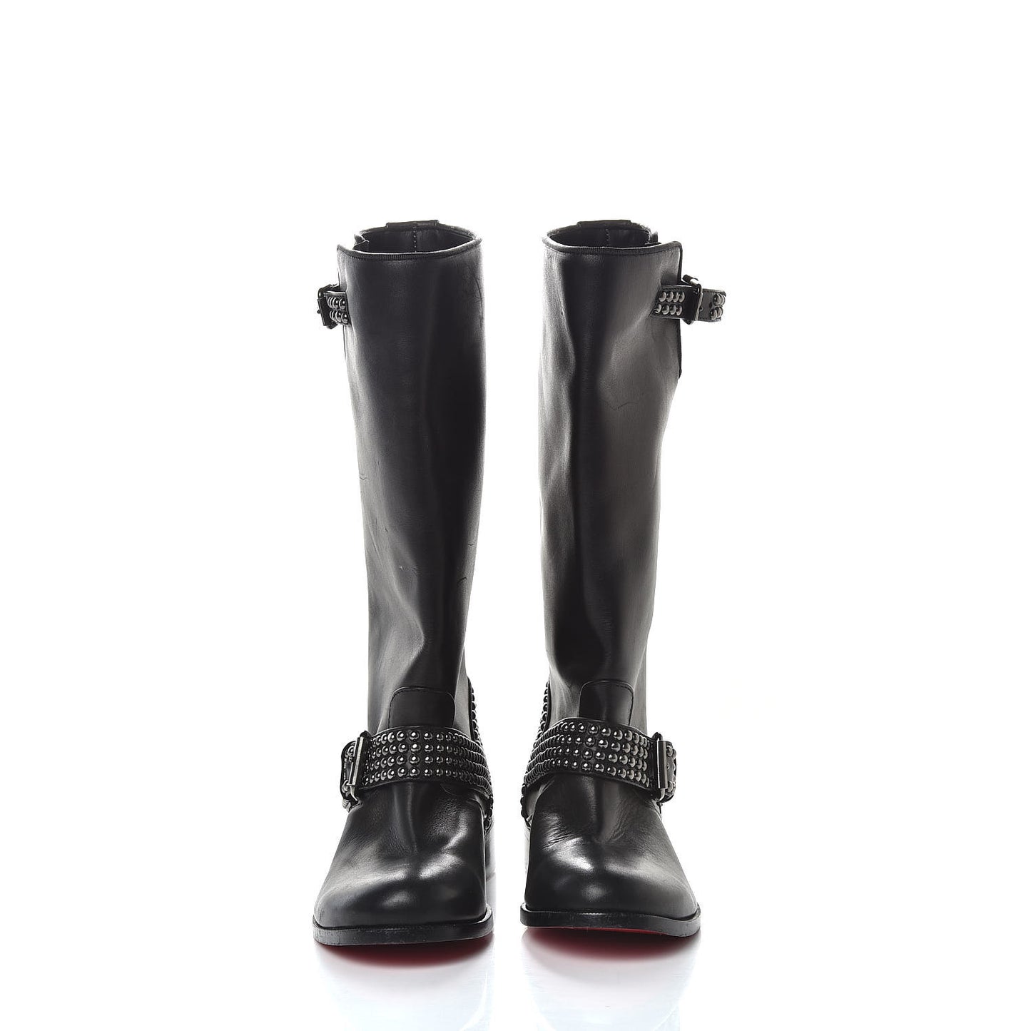 Calfskin Studded Bicloubutu 70 Boots 38 Black
