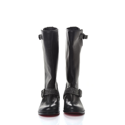 Christian Louboutin Calfskin Studded Bicloubutu 70 Boots 38 Black 3 of 9