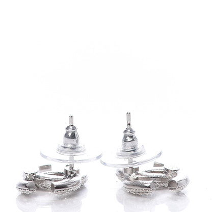 Chanel Crystal CC Earrings Silver 3 of 5