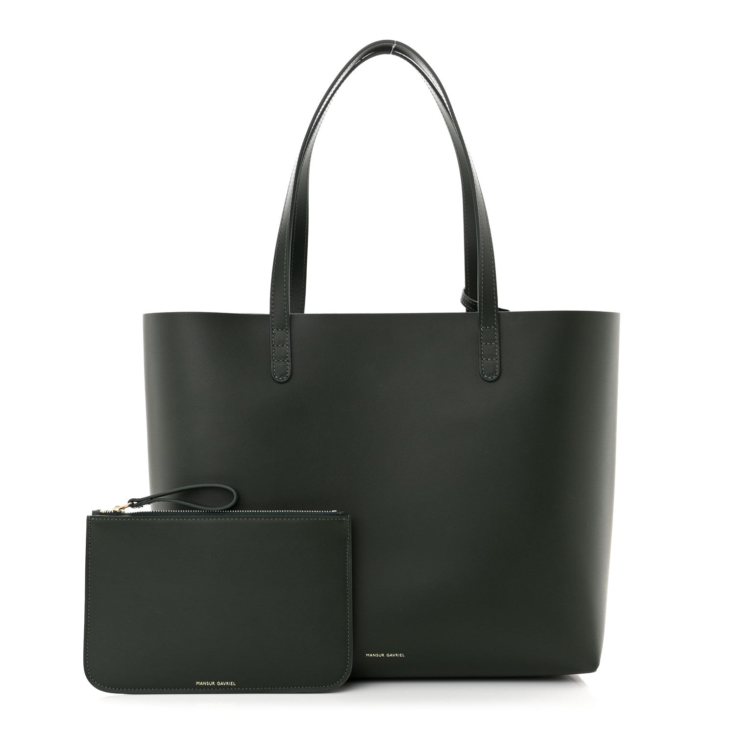 Mansur Gavriel Calfskin Large Shopping Tote Moss 1 of 13