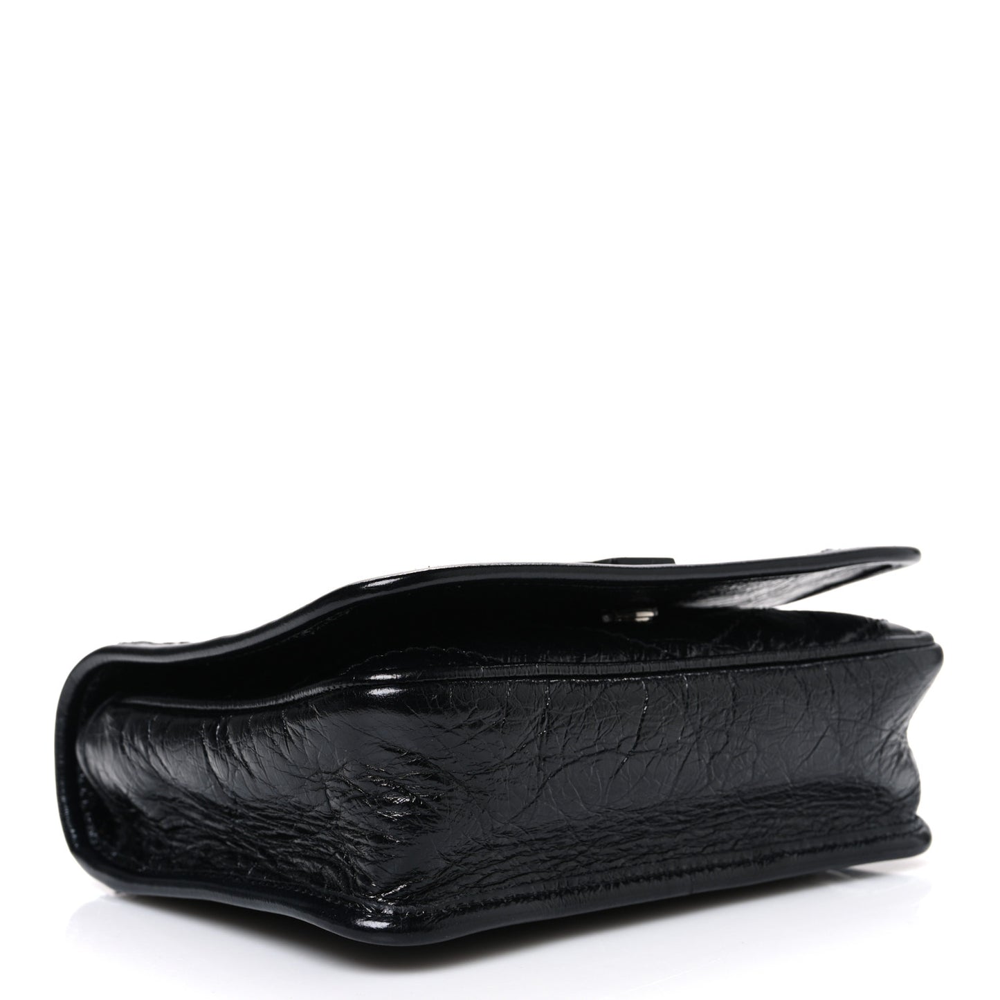Crinkled Calfskin Matelasse Monogram Niki Chain Wallet Black