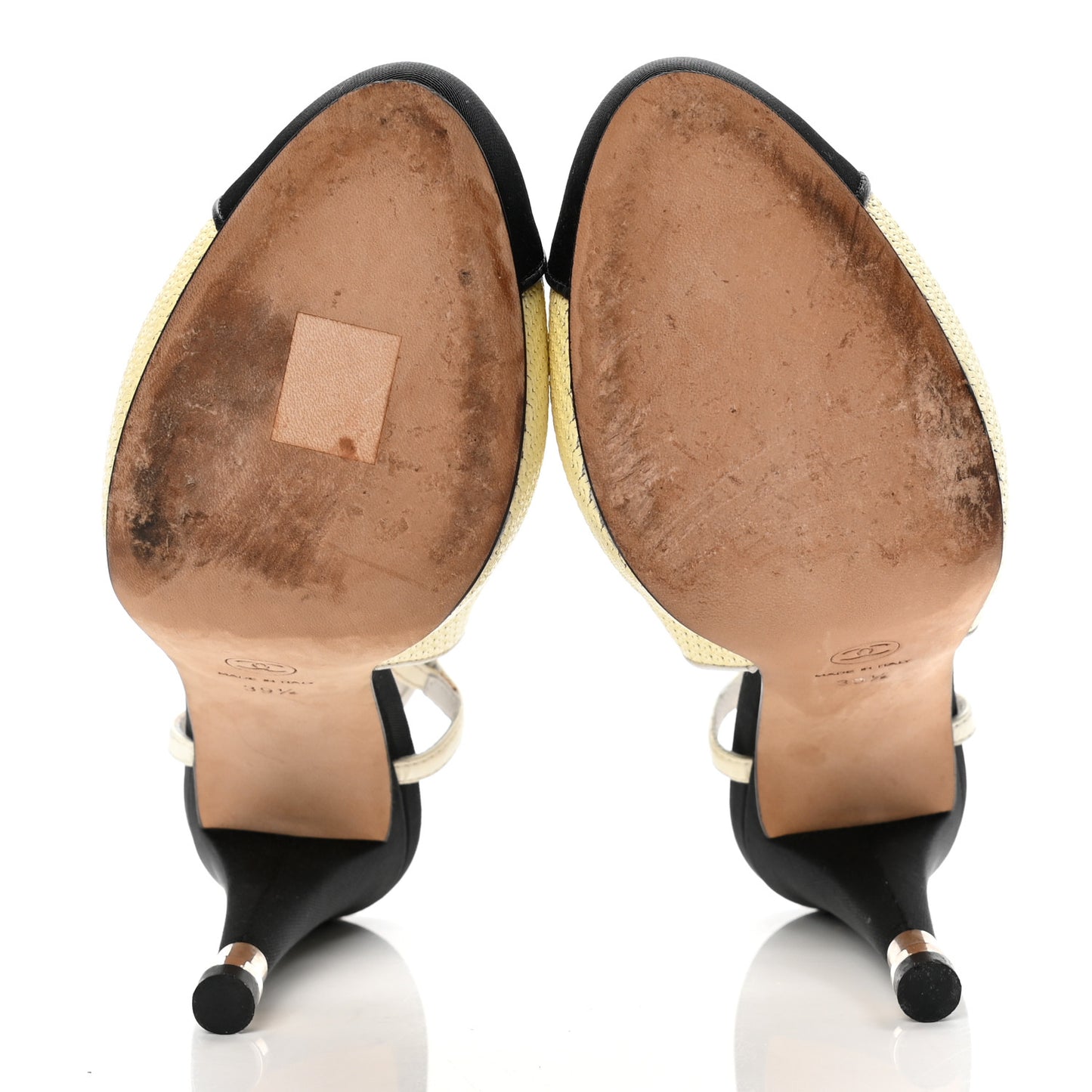 Grosgrain Cap Toe CC Slingback Pumps 39.5 Black Cream