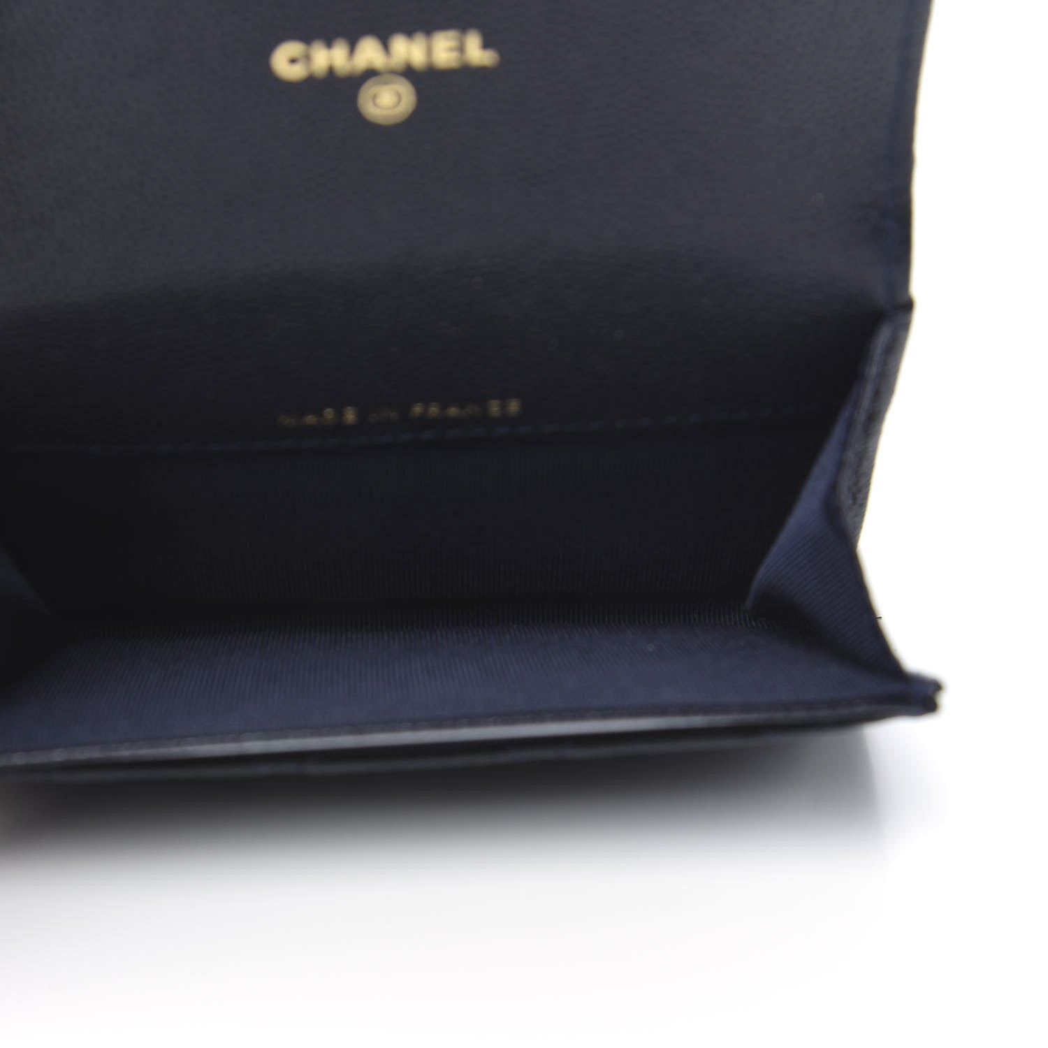 Chanel Caviar Quilted Flap Card Holder Wallet Navy Blue 5 of 8