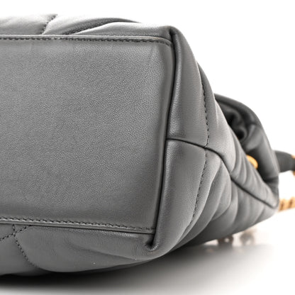 Saint Laurent Lambskin Quilted Small Loulou Puffer Monogram Chain Satchel Storm 10 of 12