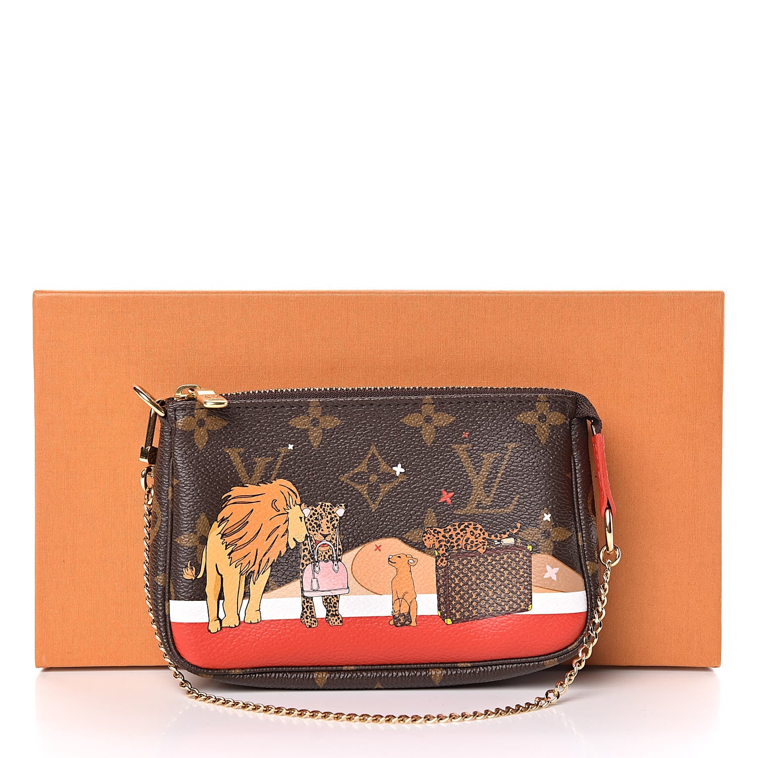 Louis Vuitton Monogram 2018 Christmas Animation Mini Cats Pochette Accessories 10 of 10