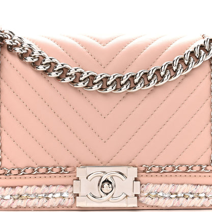 Chanel Calfskin Chevron Tweed Medium Boy Flap Pink 7 of 9