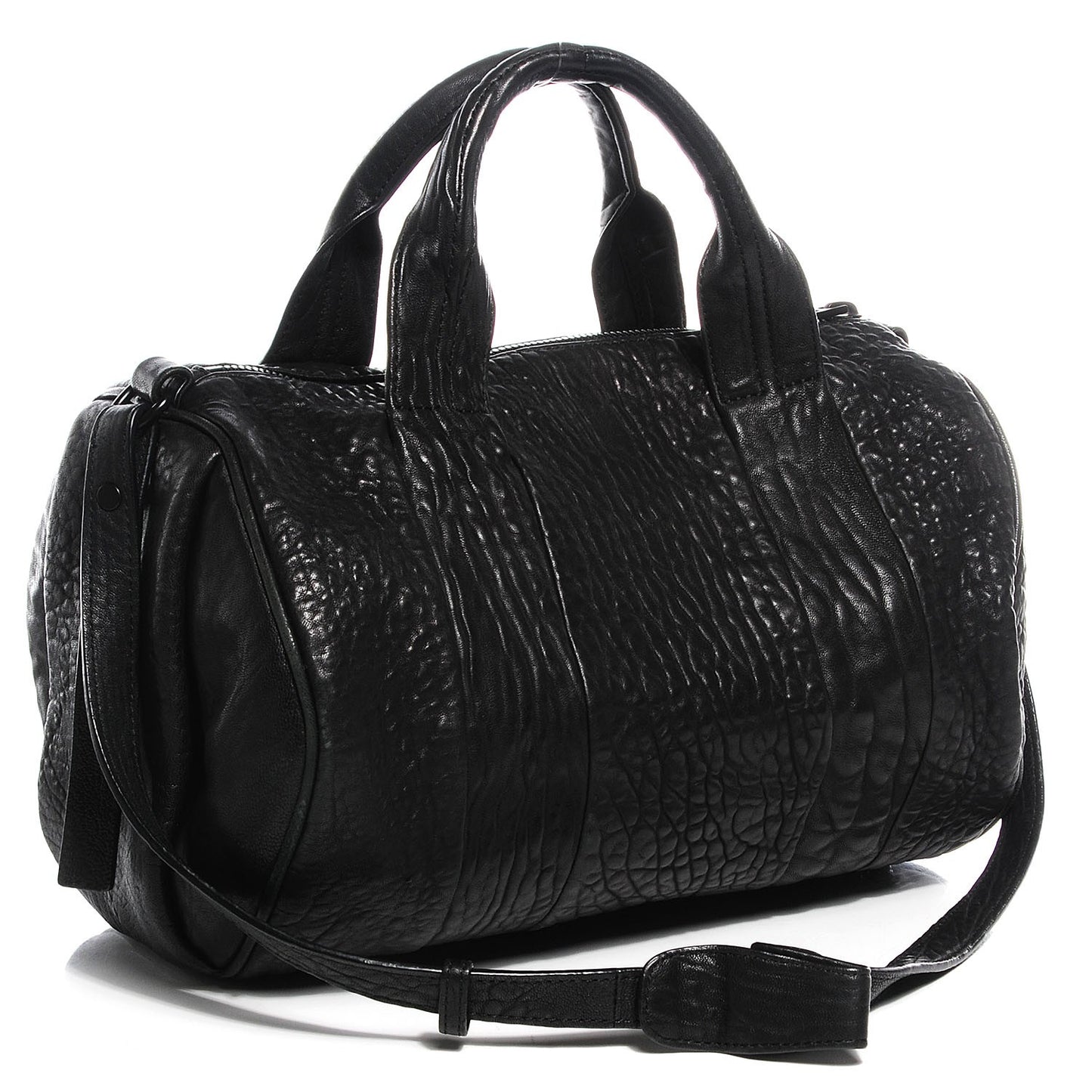 Pebbled Lambskin Rocco Black Matte Black Hardware