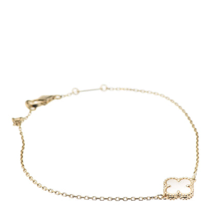 Van Cleef & Arpels 18K Yellow Gold Mother of Pearl Sweet Alhambra Bracelet 1 of 8