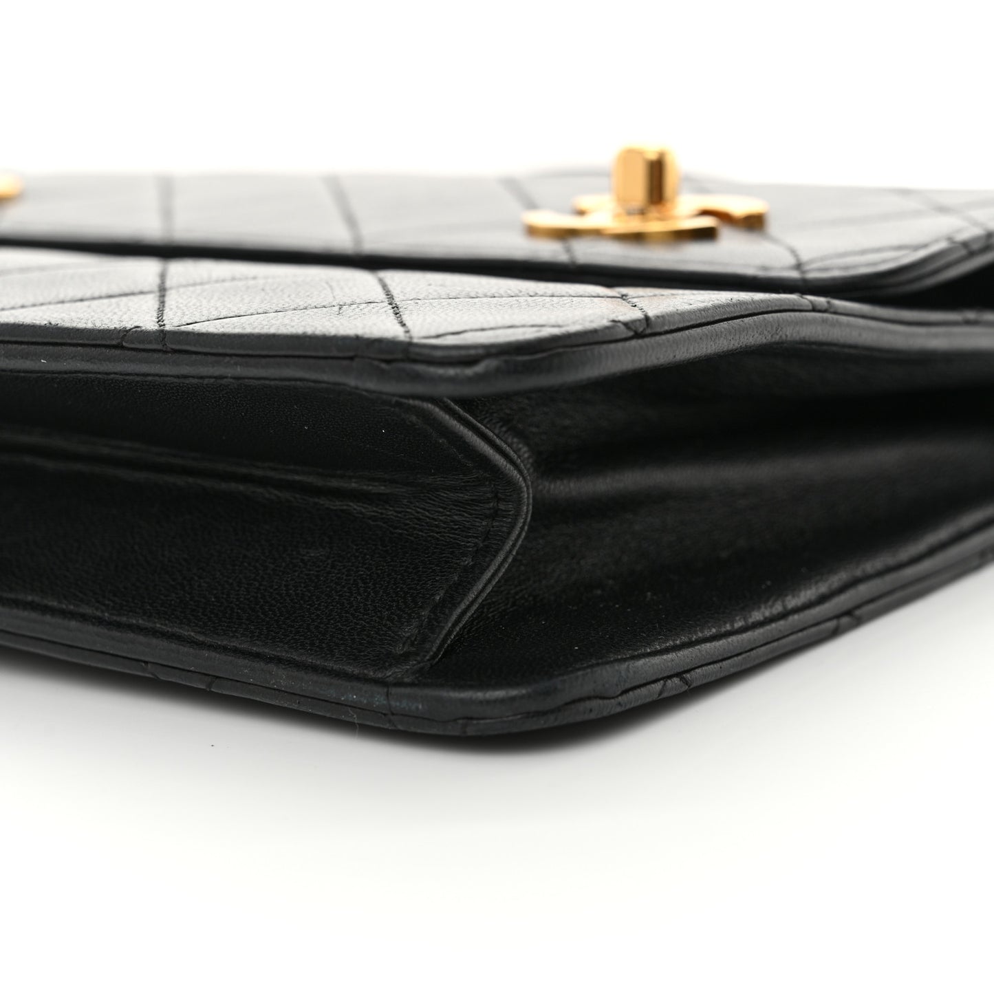 Lambskin Quilted Briefcase Satchel Black