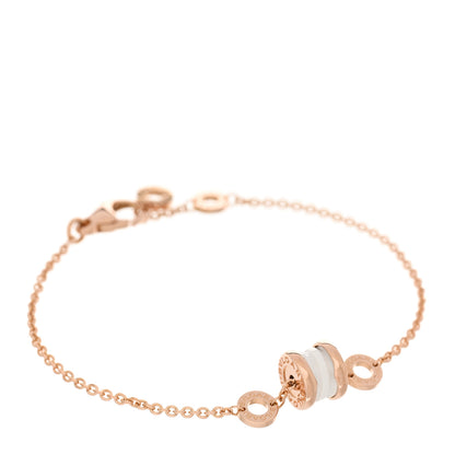 Bulgari 18K Rose Gold White Ceramic B.Zero1 Bracelet SM 1 of 3