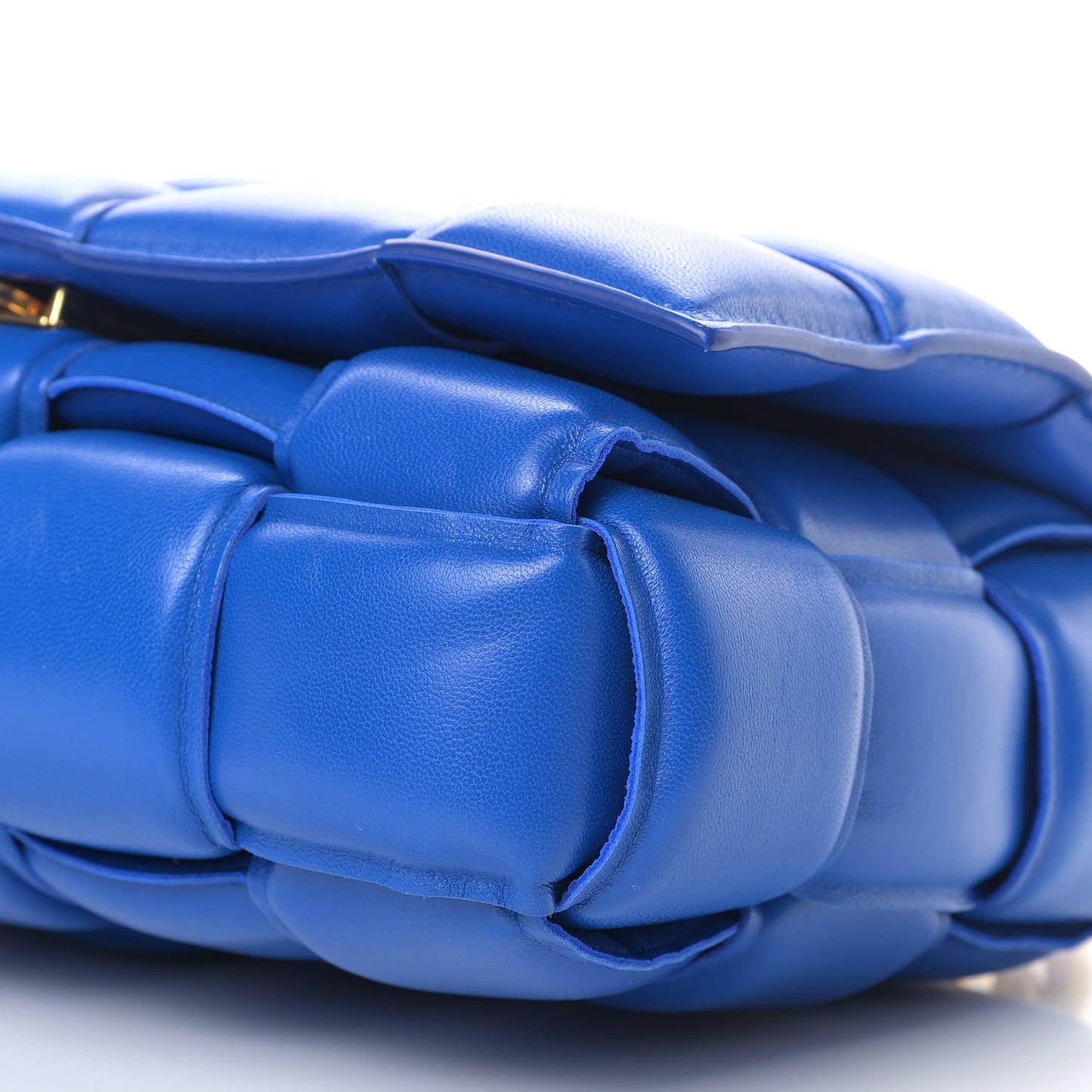 Lambskin Maxi Intreccio Padded Chain Cassette Crossbody Bag Cobalt