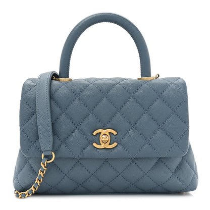 Chanel Caviar Quilted Mini Coco Handle Flap Blue 1 of 13