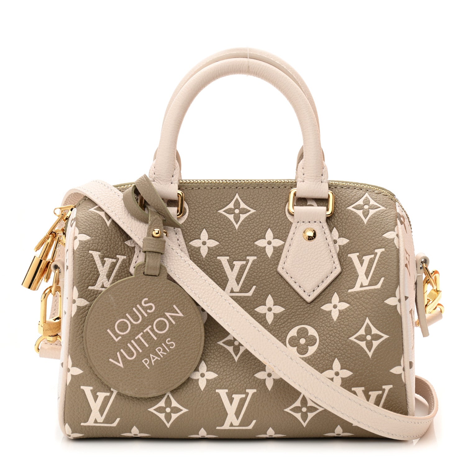 Louis Vuitton Empreinte Monogram Spring in the City Speedy Bandouliere 20 Kaki Beige Cream 1 of 11