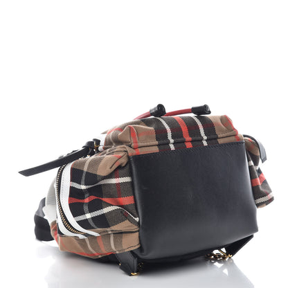 Burberry Cotton Check Small Rucksack Backpack Caramel 4 of 12