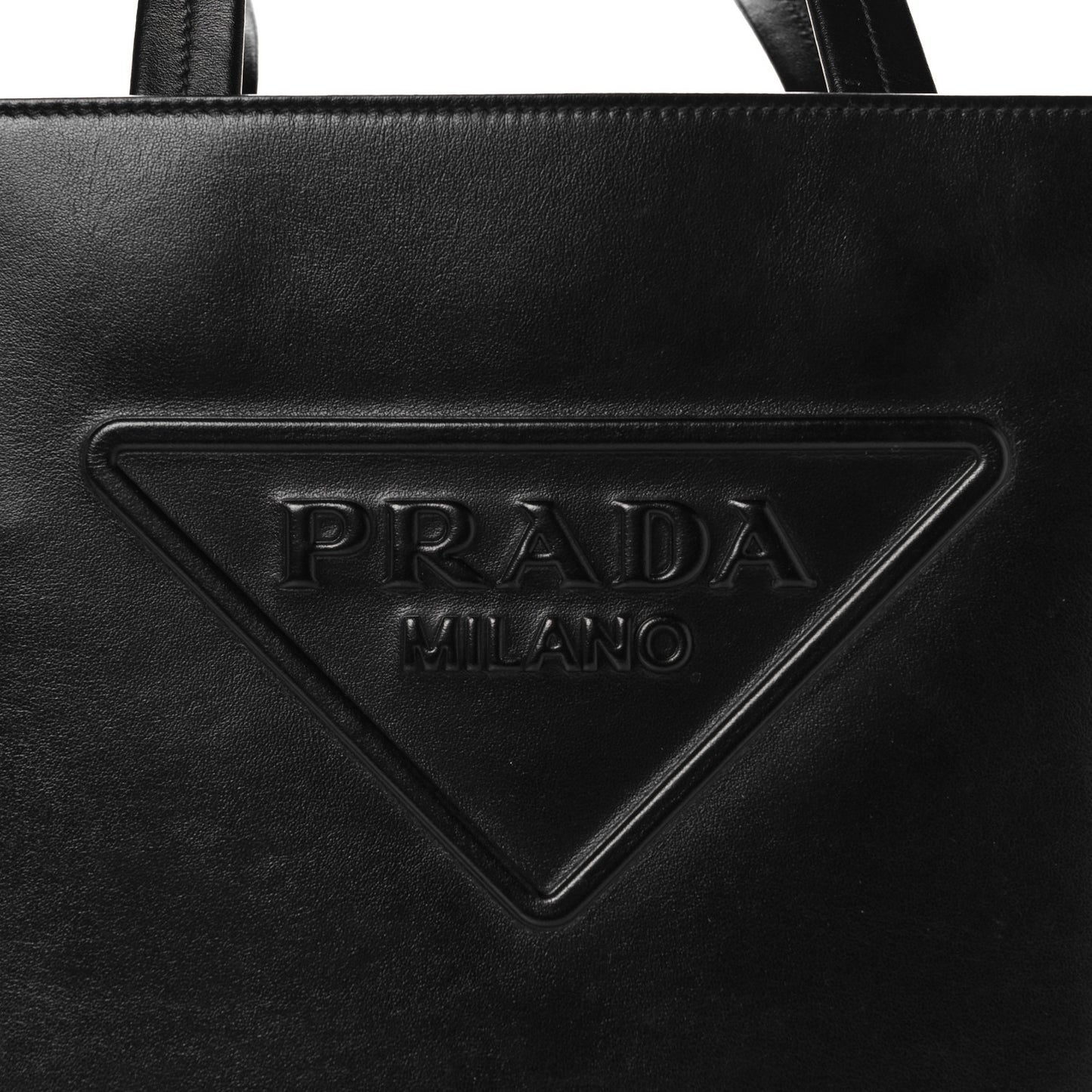 Calfskin Triangle Tote Bag Black