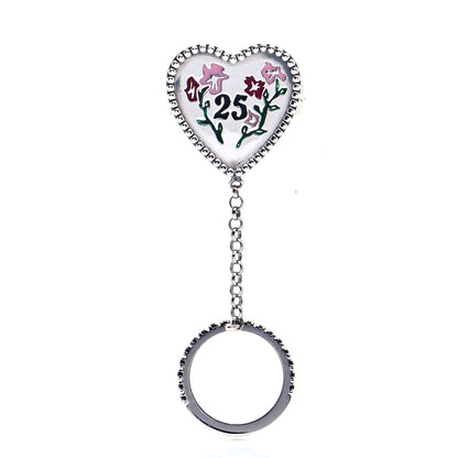 Gucci Sterling Silver Black Onyx Heart 25 Chain Ring 53 6.5 1 of 7
