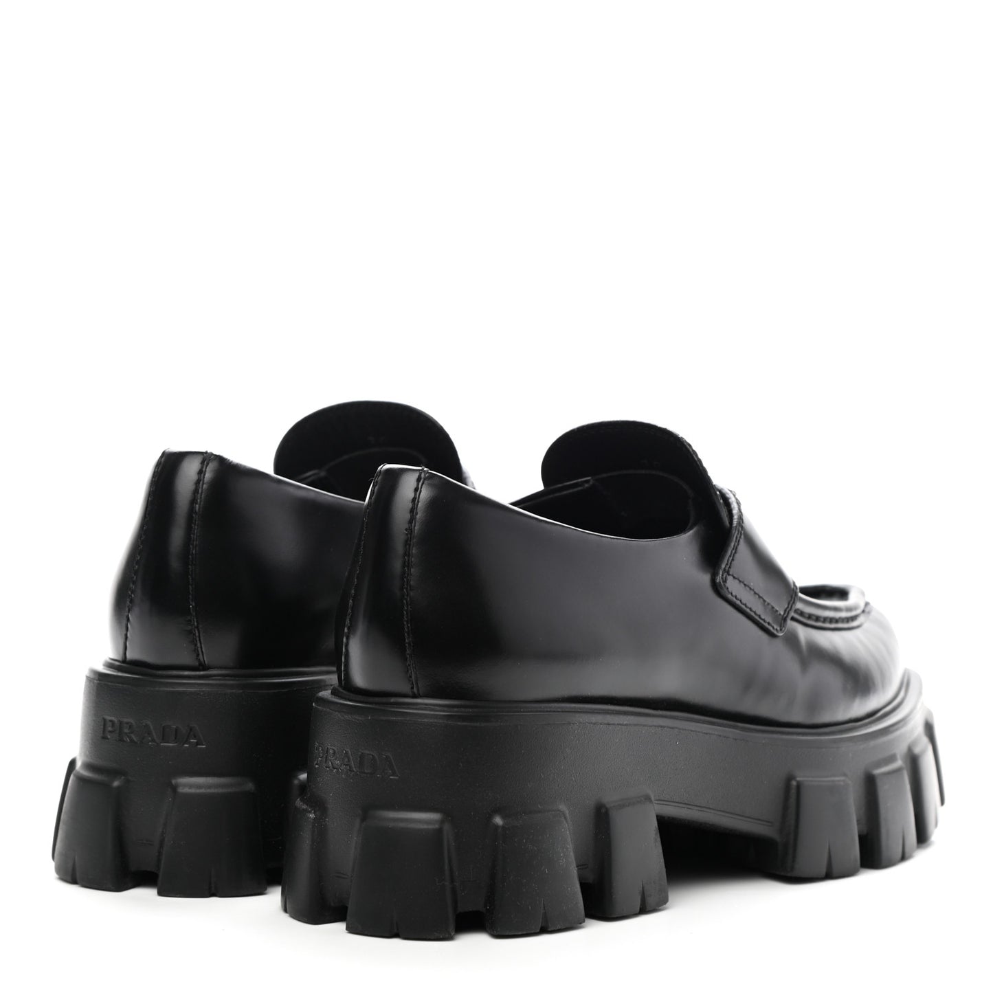 Spazzolato Triangle Logo Monolith Pointy 55mm Loafers 38 Black