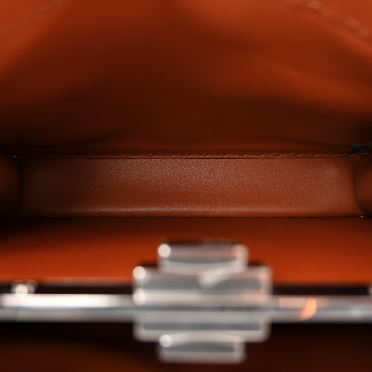 Cuoio Roma Sellerissima Nappa Sintetica Tape Stitch Medium Peekaboo I SEE U Satchel Brandy