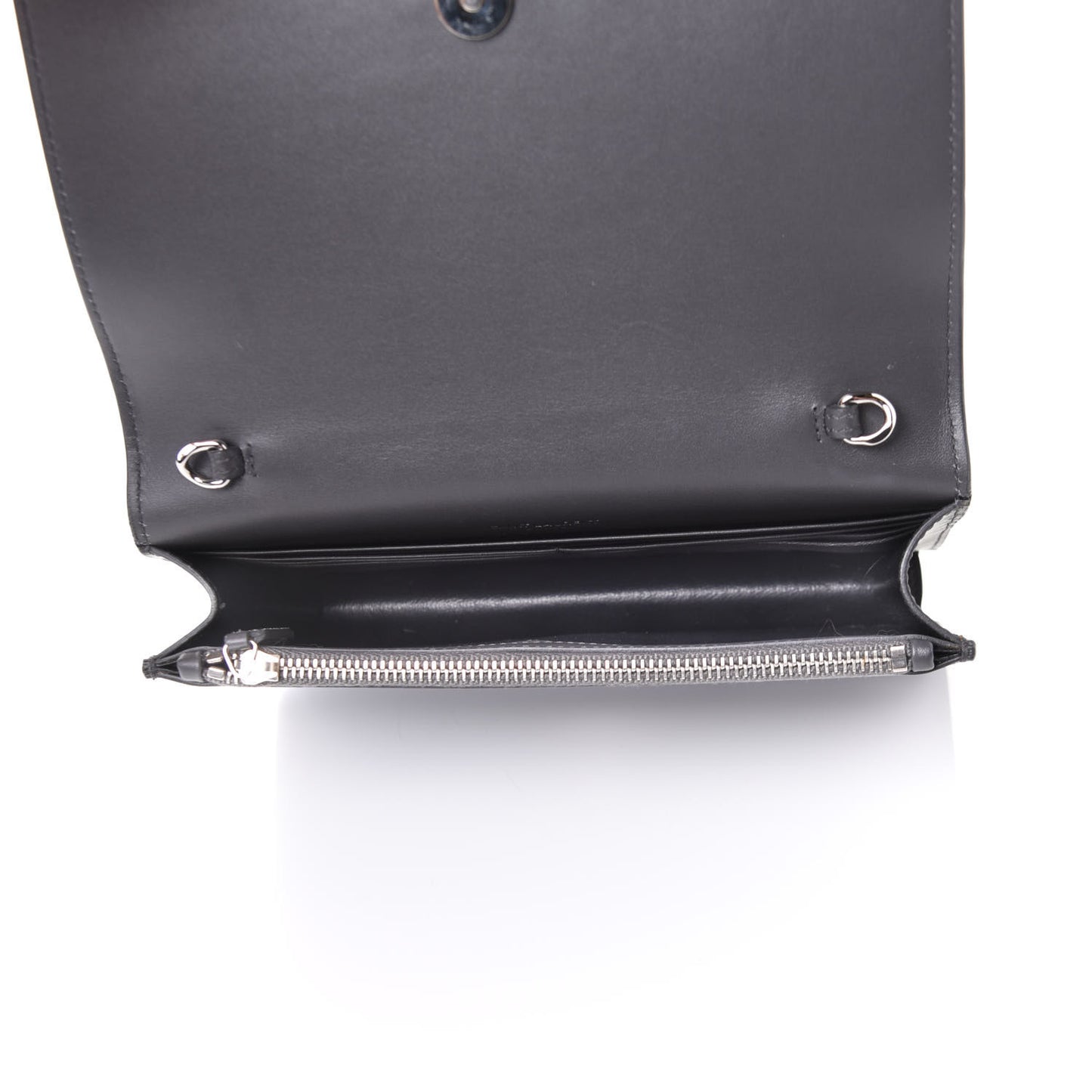 Smooth Calfskin Classic Monogram Kate Tassel Chain Wallet Asphalt