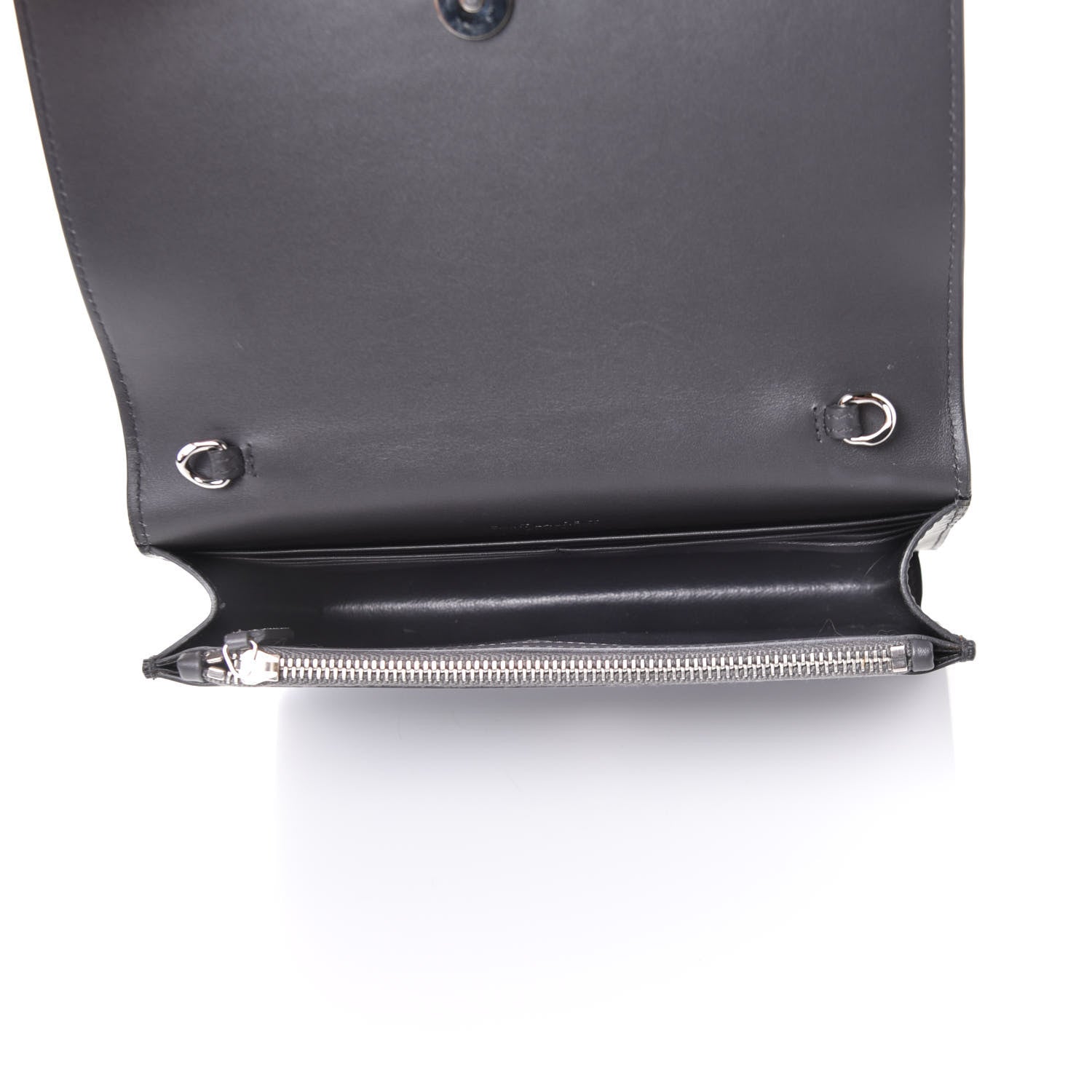 Saint Laurent Smooth Calfskin Classic Monogram Kate Tassel Chain Wallet Asphalt 4 of 4