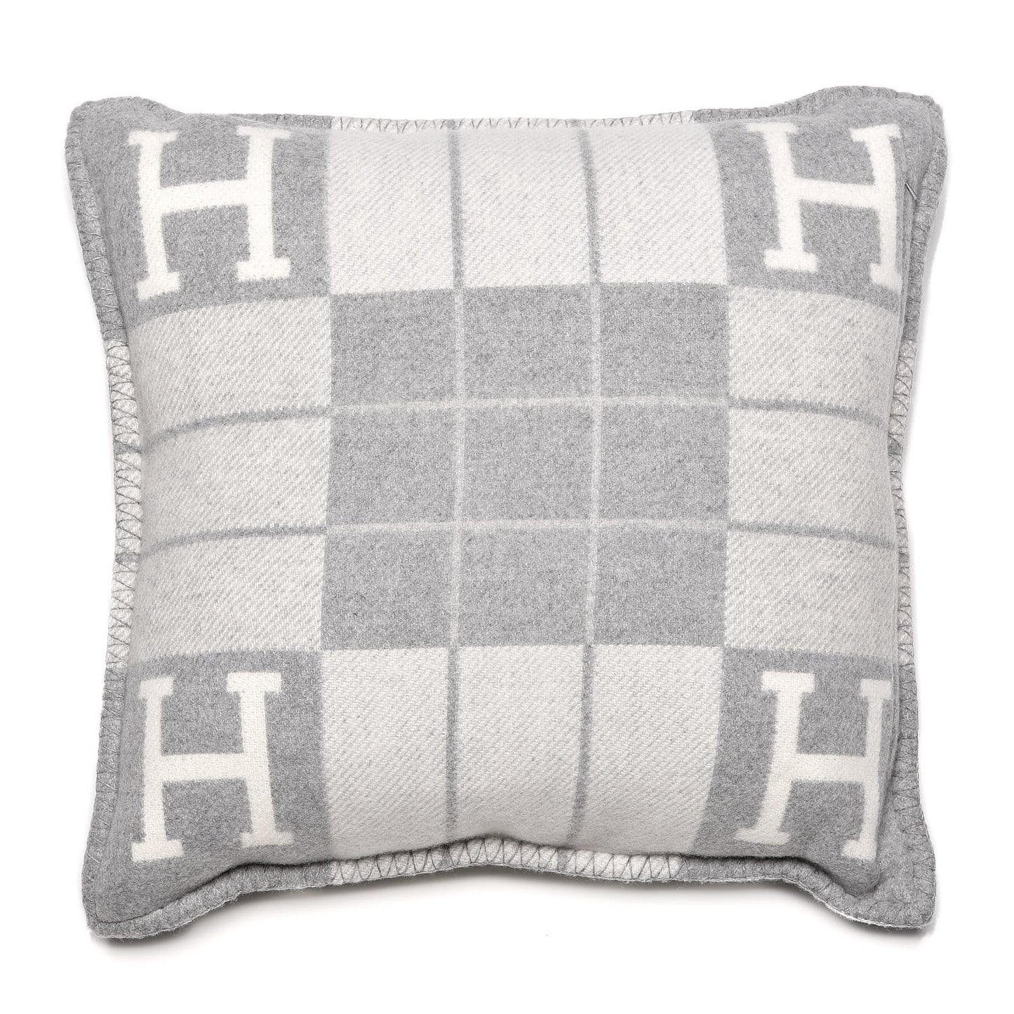 Wool Cashmere Avalon III Pillow PM Ecru Gris Clair