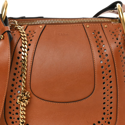 Chloe Calfskin Perforated Small Hayley Hobo Caramel 9 of 12