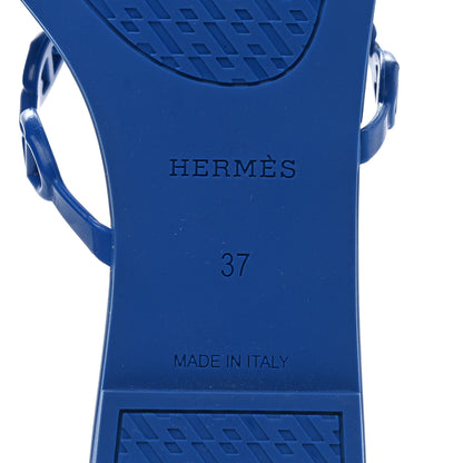 Hermes Rubber Chaine d'Ancre Rivage Sandals 37 Bleu Smalt 6 of 8