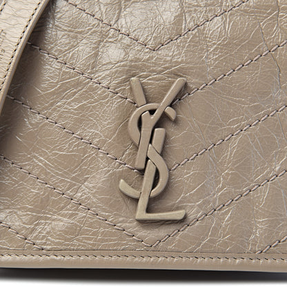 Saint Laurent Crinkled Calfskin Matelasse Monogram Niki Chain Wallet Dusty Grey 10 of 10