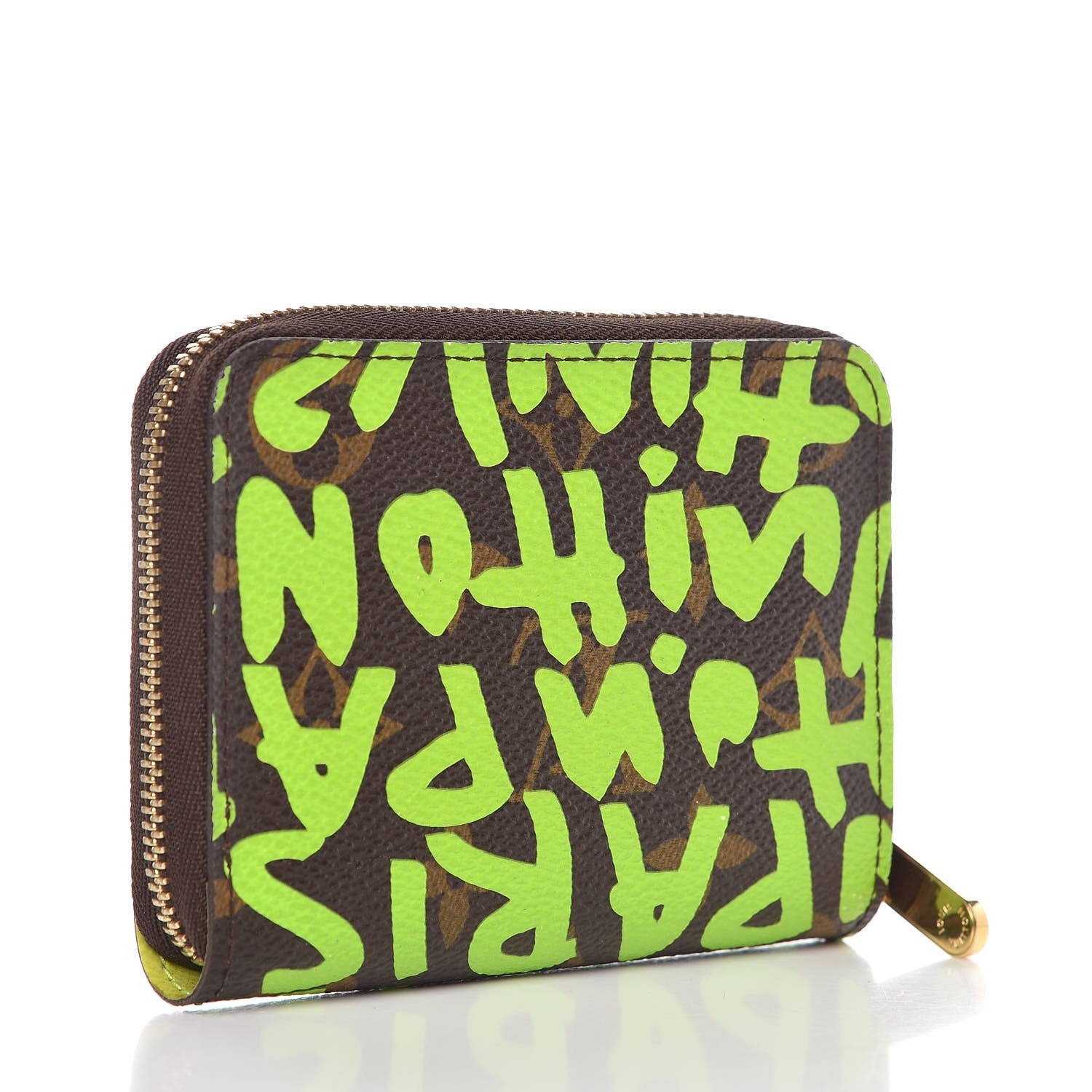Louis Vuitton Monogram Graffiti Zippy Coin Purse Wallet Green 3 of 10