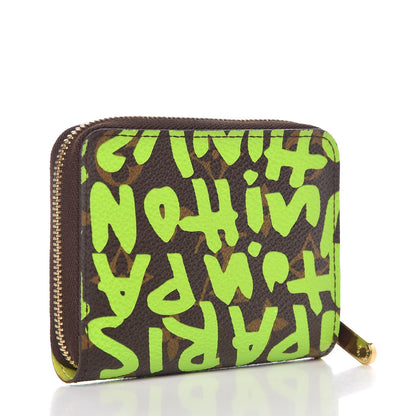 Louis Vuitton Monogram Graffiti Zippy Coin Purse Wallet Green 3 of 10