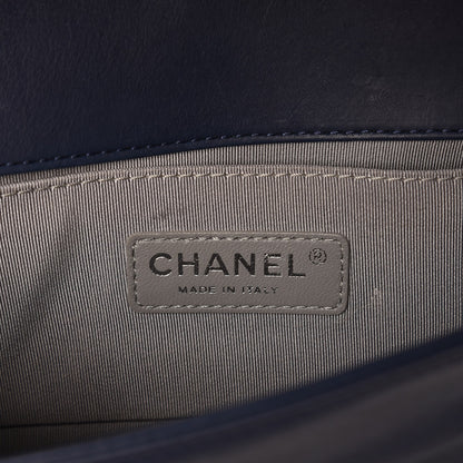 Chanel Calfskin Double Stitch Small Boy Flap Navy Blue 6 of 8