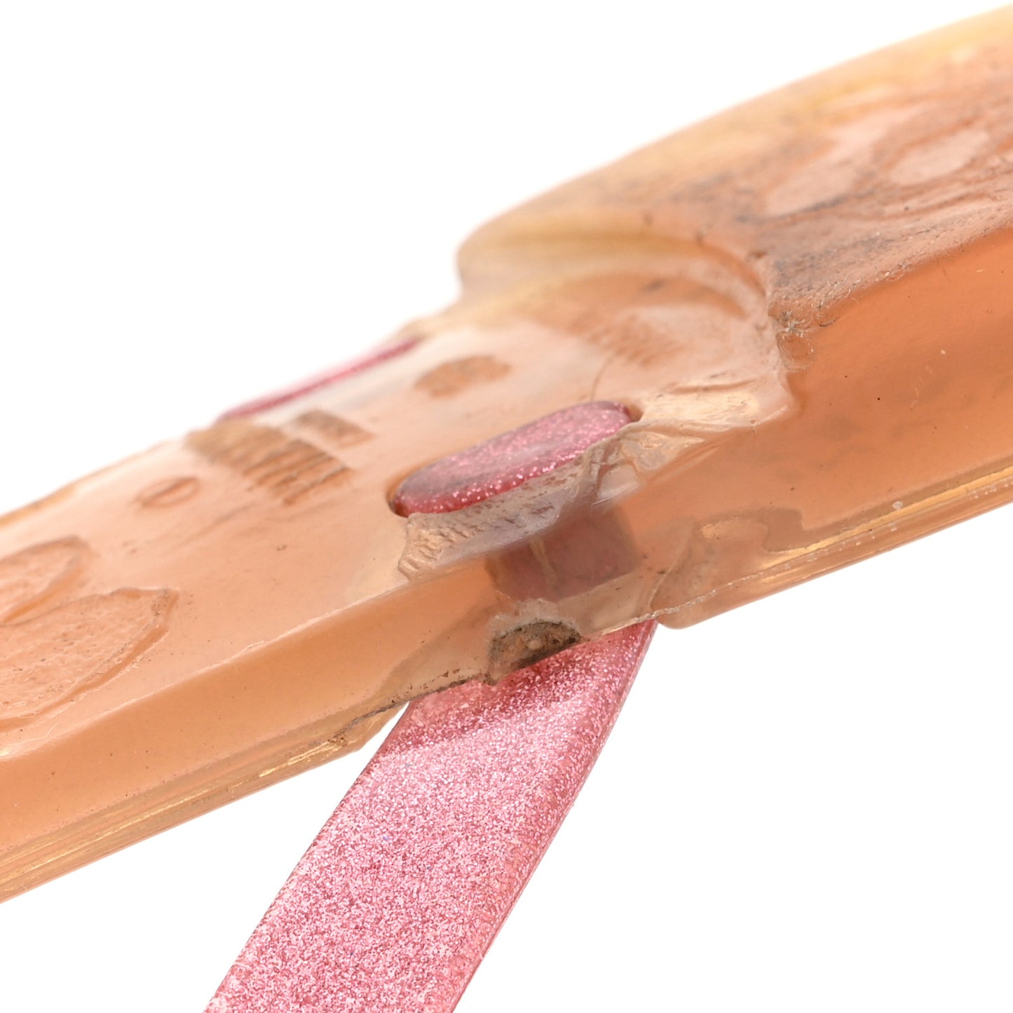 PVC Jelly Glitter Rockstud Bow Thong Sandals 39 Pink