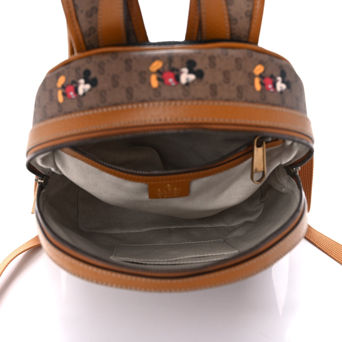 X DISNEY Mini Vintage GG Supreme Monogram Mickey Mouse Small Dome Backpack Beige Vintage Sun Oil