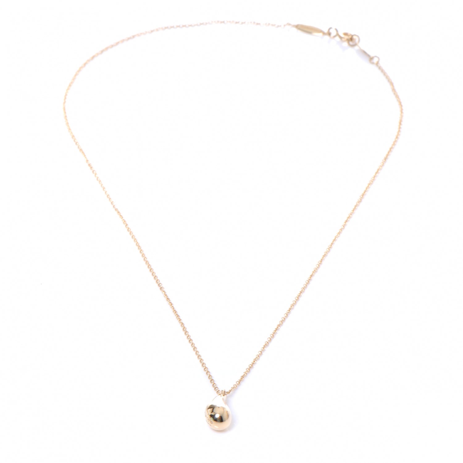 Tiffany Elsa 18K Yellow Gold Peretti Teardrop Necklace 3 of 5