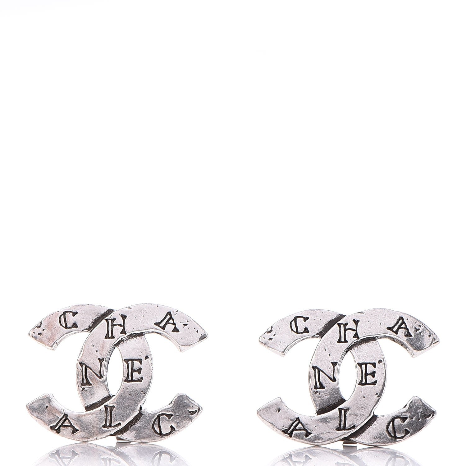 Chanel CC Clip On Earrings Silver 1 of 4