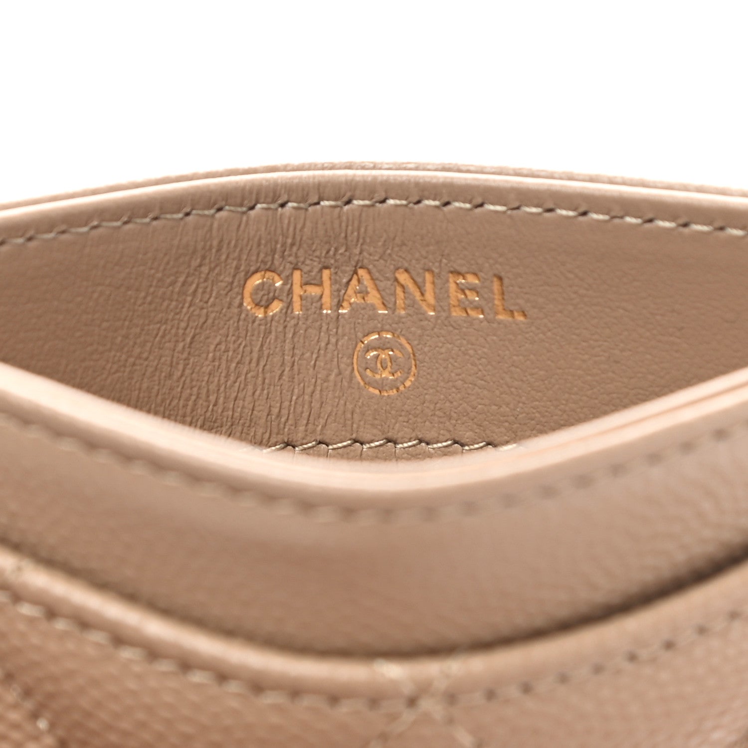 Chanel Caviar Quilted Card Holder Dark Beige 6 of 9