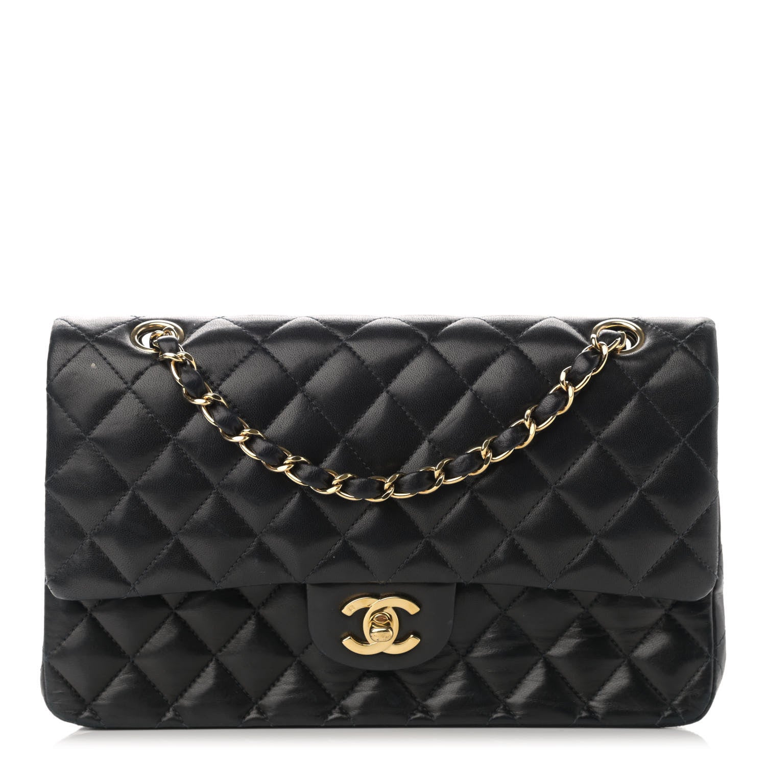 Chanel Lambskin Quilted Medium Double Flap Navy 1 of 13