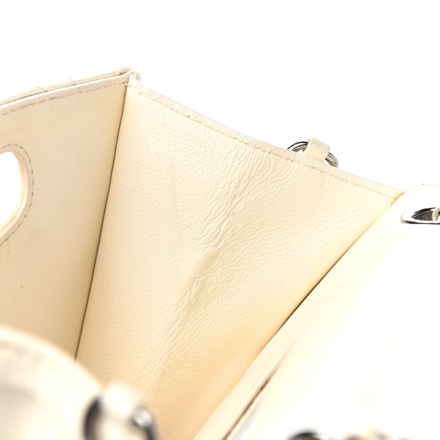 Chanel Lambskin Top Handle Logo Flap White 8 of 10