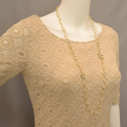 Chanel Crystal CC Long Necklace Gold 2 of 4
