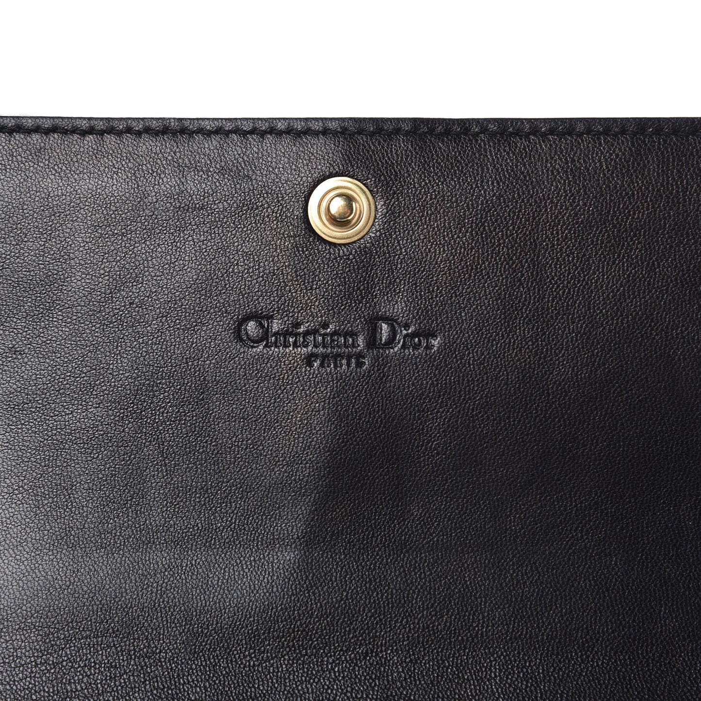 Gaufre Lambskin Cannage Rendez-vous Chain Wallet Black
