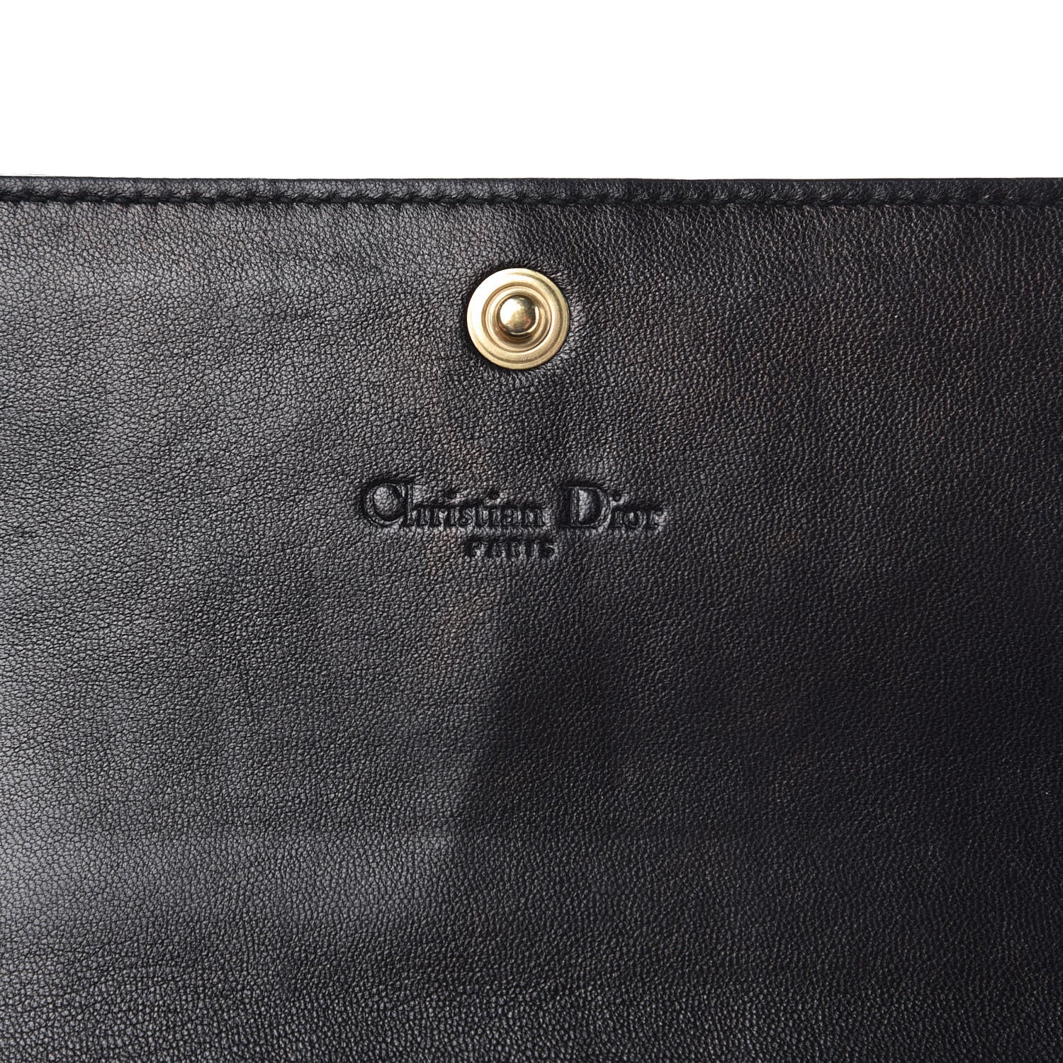 Christian Dior Gaufre Lambskin Cannage Rendez-vous Chain Wallet Black 6 of 9